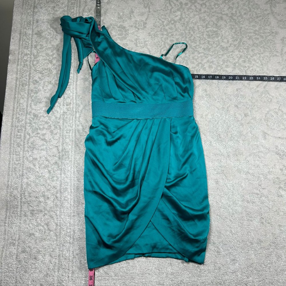 Aqua Dress Size 8 One-Shoulder Ruffle